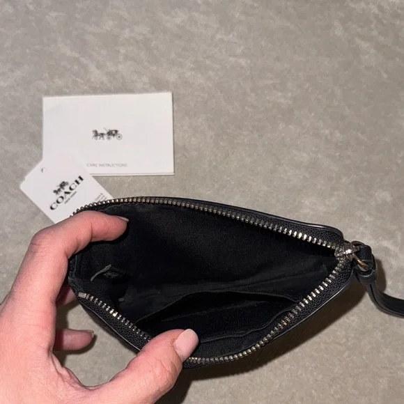 Coach Black Embossed Wristlet - Picture 2 of 3